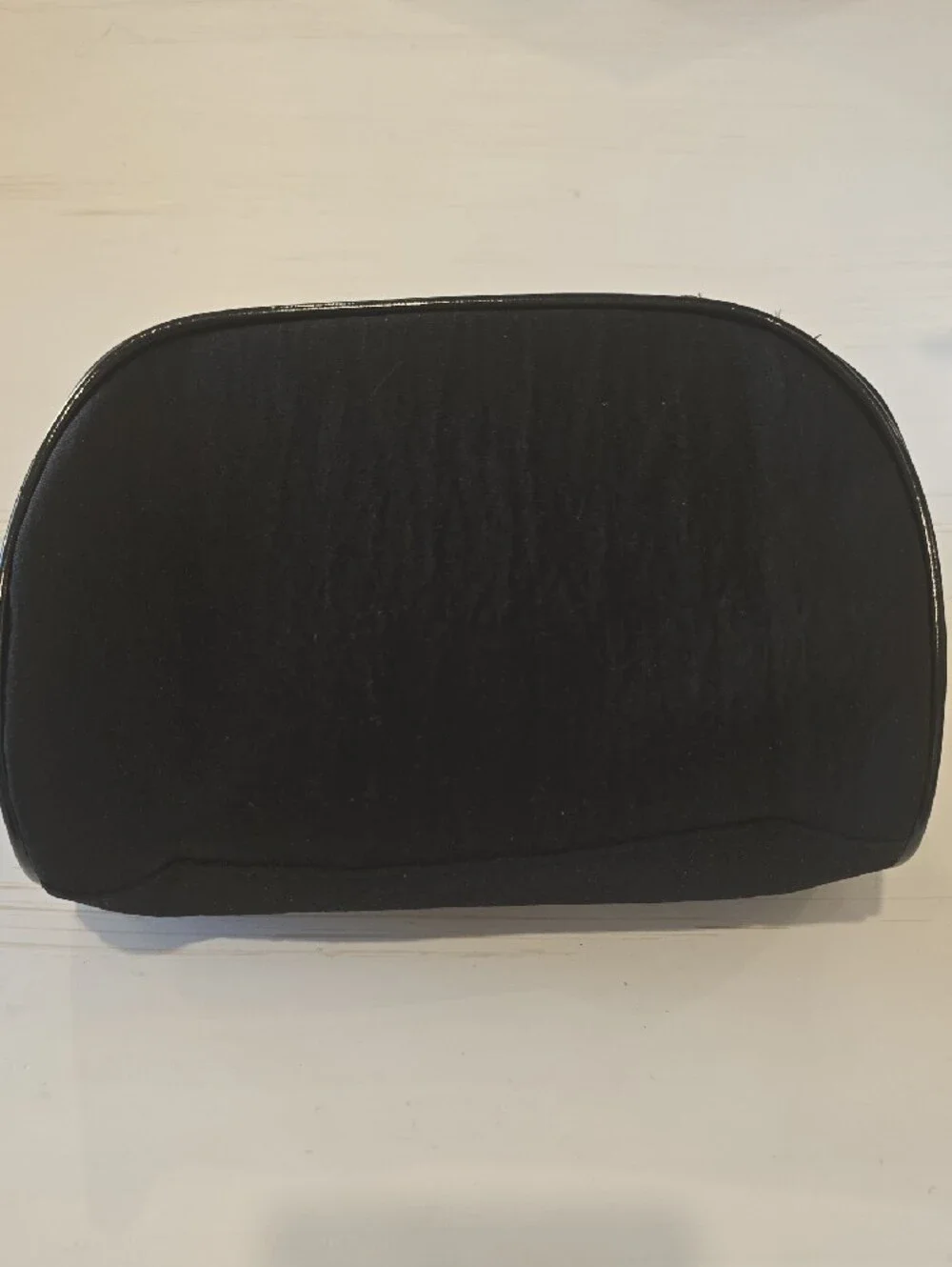 Lancome Black Quilted Cosmetic Case with Logo Plaque